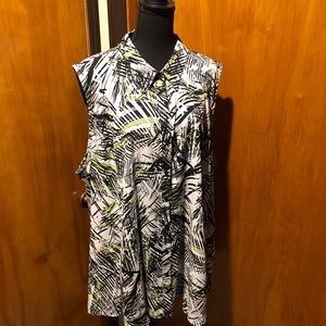 Tropical button down tank top